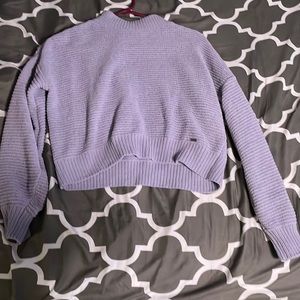 lavender crop top sweater